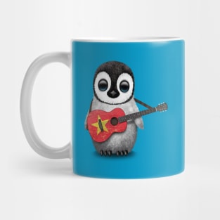 Baby Penguin Playing Vietnamese Flag Guitar Mug